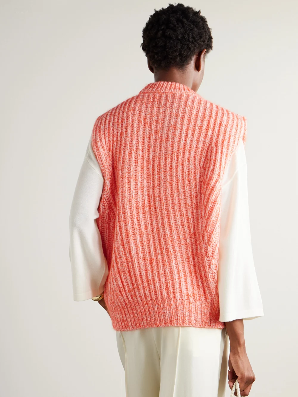 Back view of the Sasuphi Ribbed Wool-blend Vest