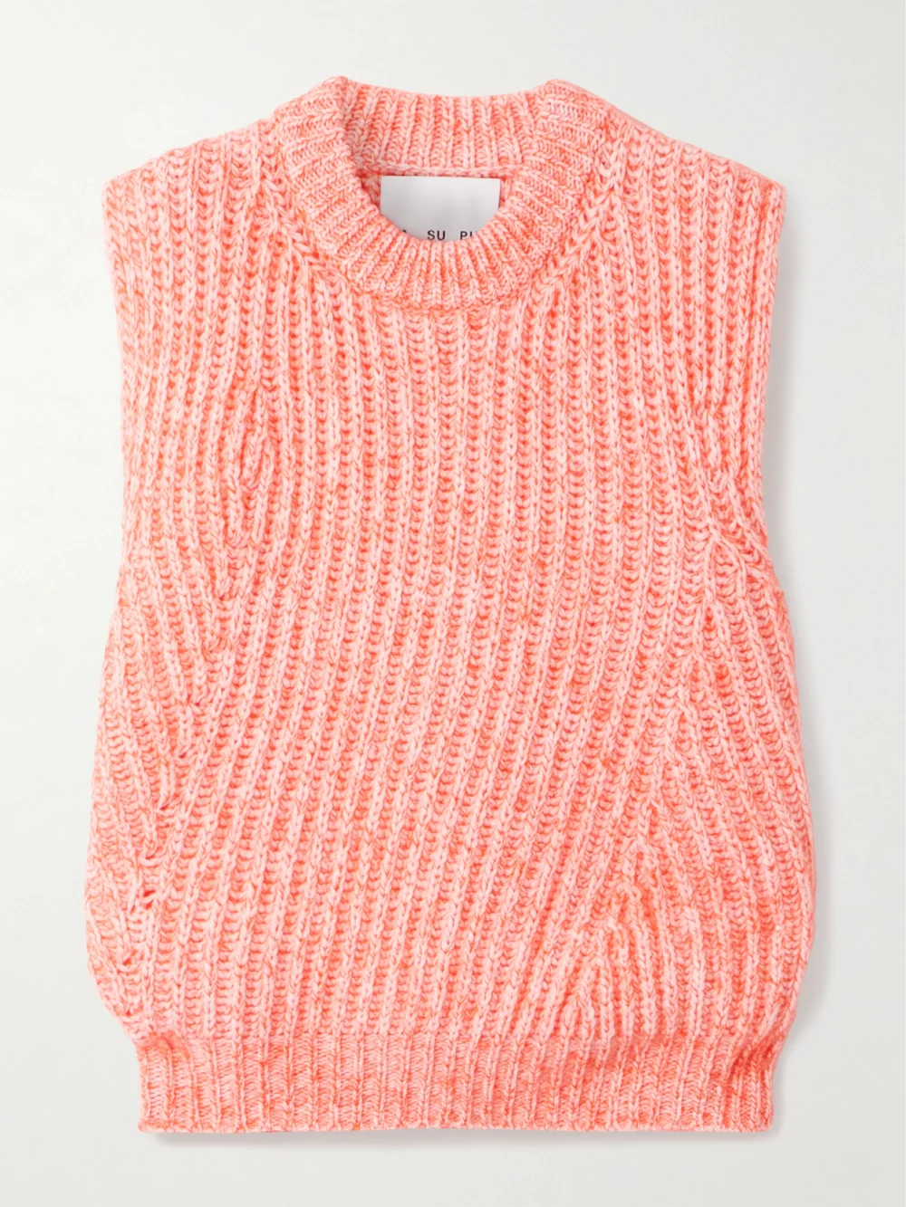 Sasuphi Ribbed Wool-blend Vest in orange