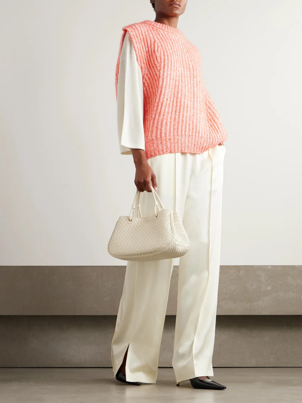 Sasuphi Ribbed Wool-blend Vest, worn by a model