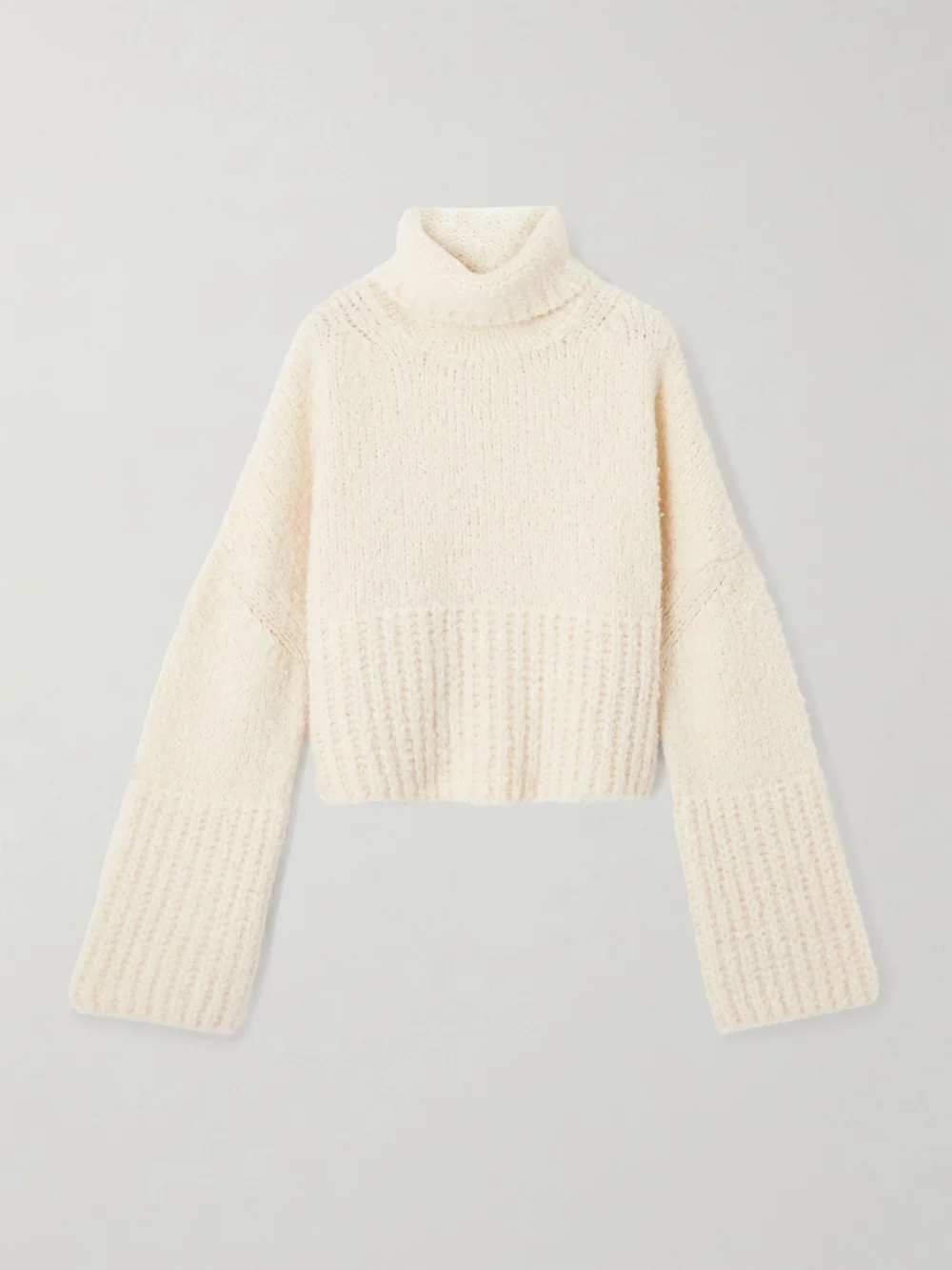 Sasuphi Teddy Cropped Cashmere, Alpaca and Silk-blend Sweater in ivory