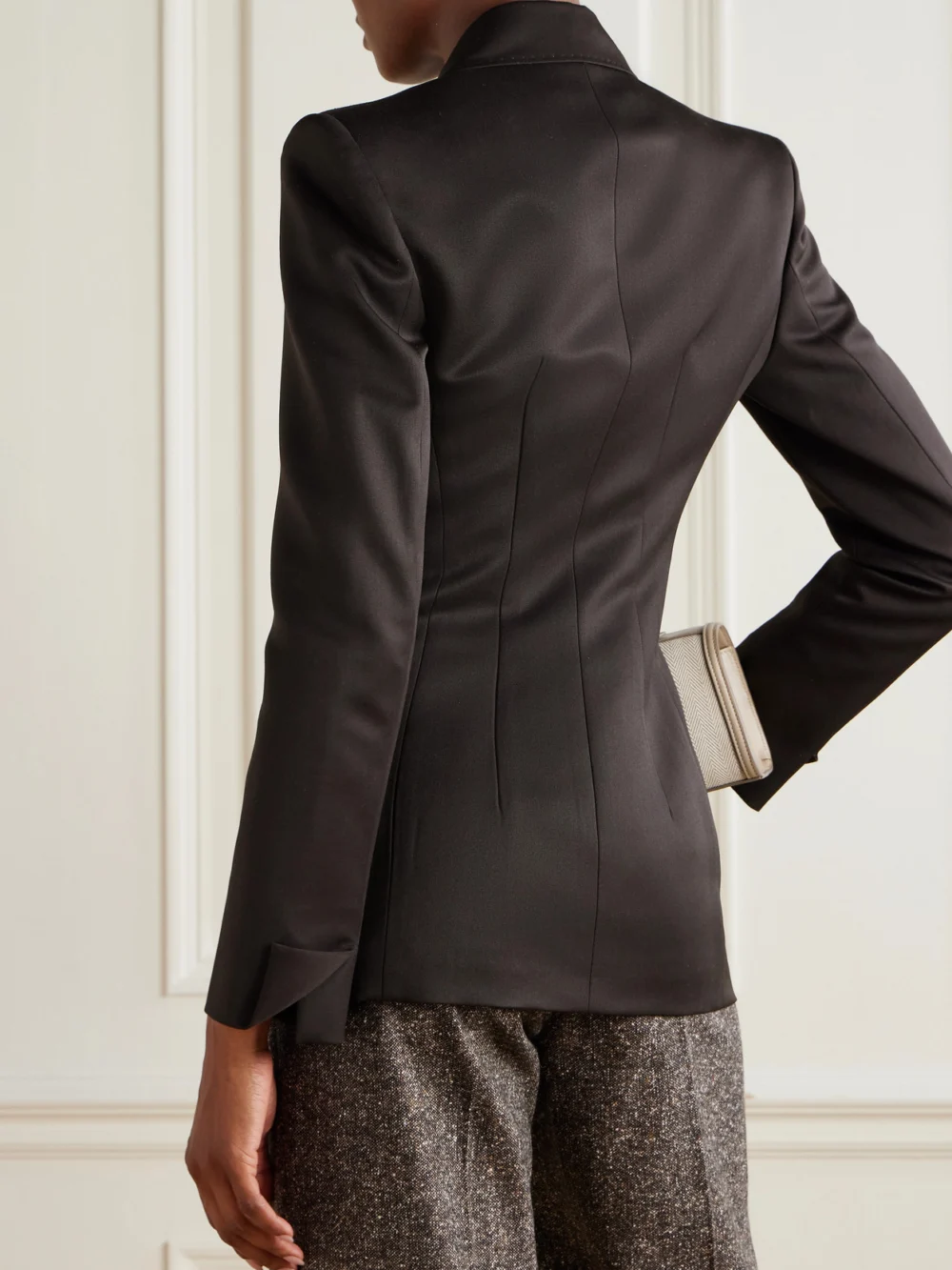 Back view of the Sasuphi Wool Double-breasted Blazer