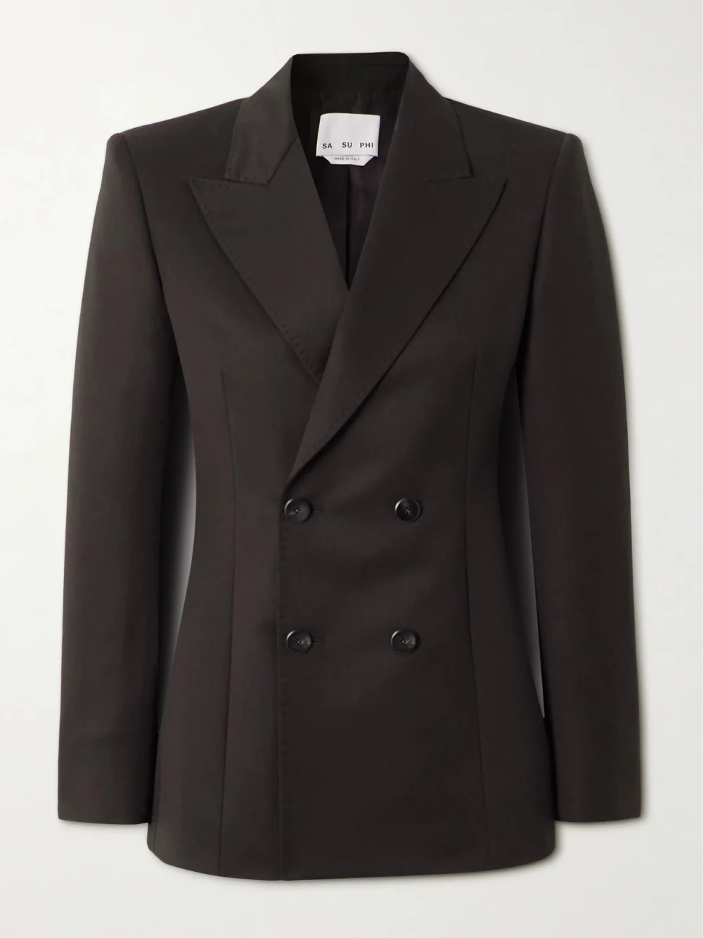 Sasuphi Wool Double-breasted Blazer in brown