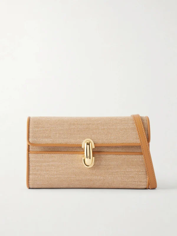 Savette Symmetry Leather-trimmed Canvas Mini Shoulder Bag