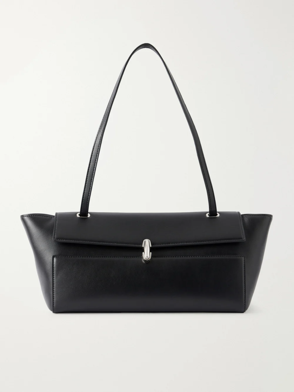 Savette Symmetry Trapeze Leather Shoulder Bag in black