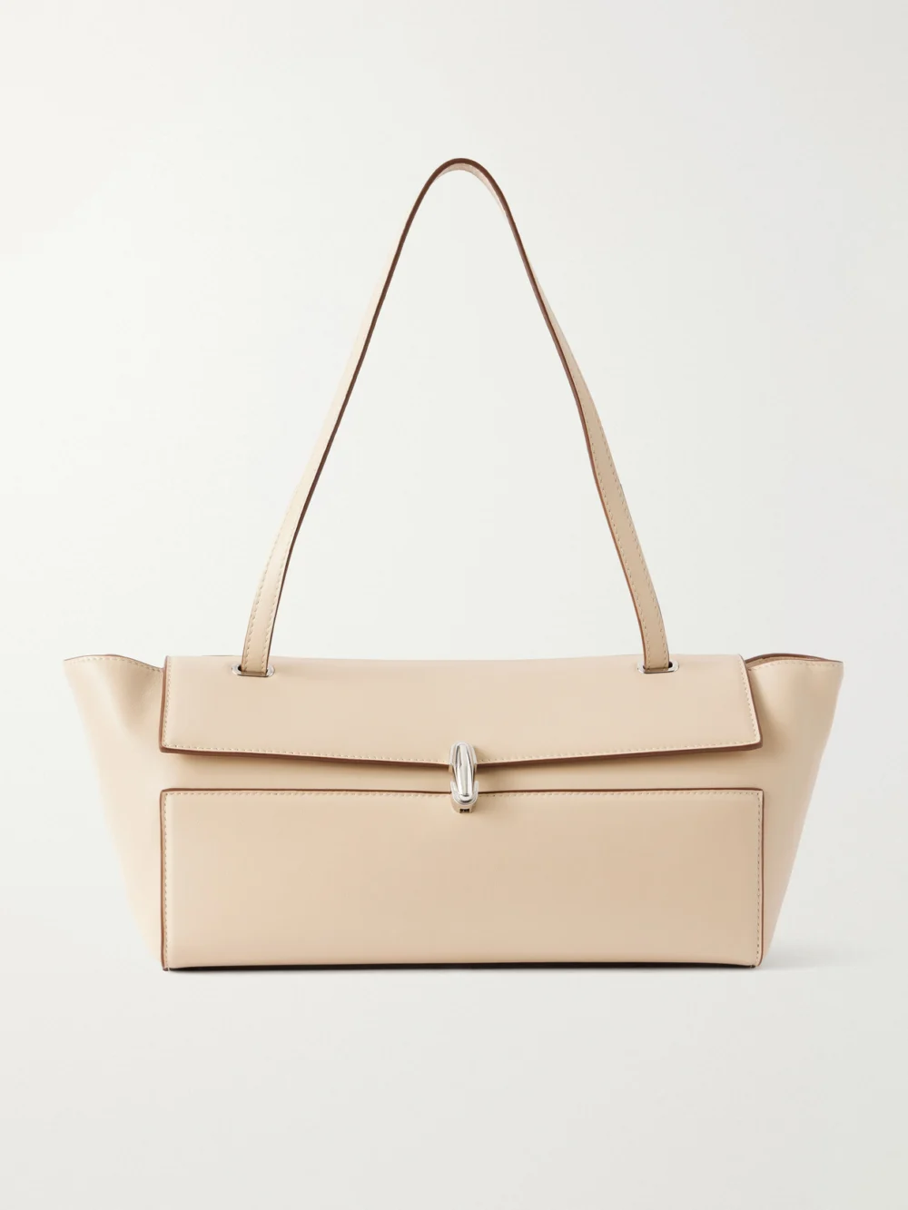Savette Symmetry Trapeze Leather Shoulder Bag in neutral