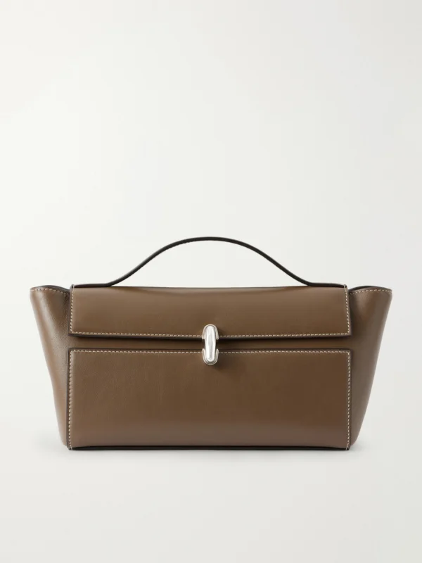 Savette Symmetry Trapeze Pochette Leather Top-handle Bag