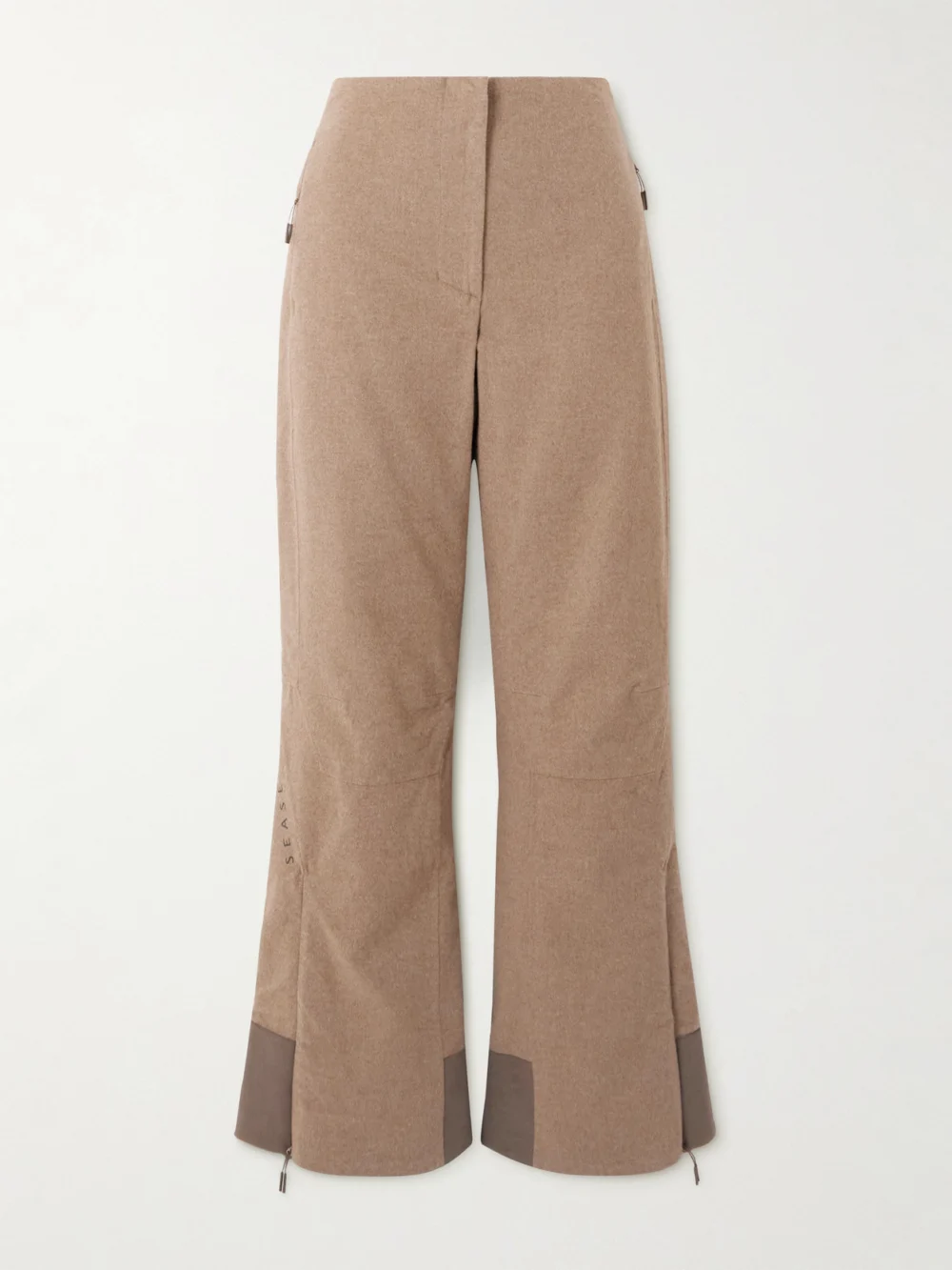 Sease Akuna Padded Cashmere Flared Ski Pants in brown