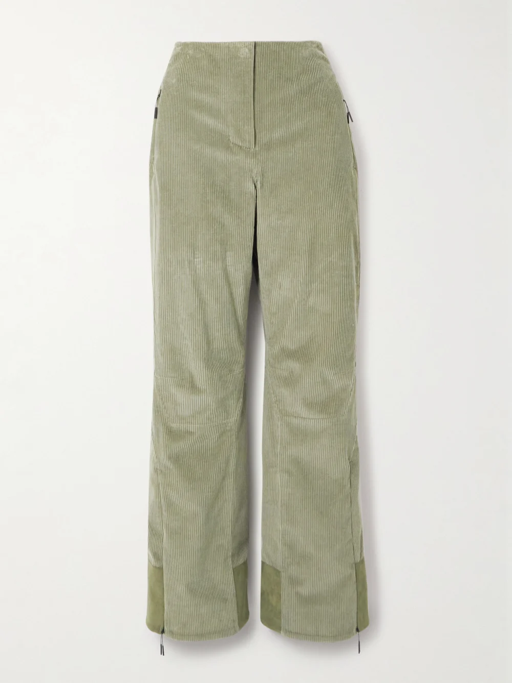 Sease Akuna Padded Corduroy Straight-leg Ski Pants in sage green