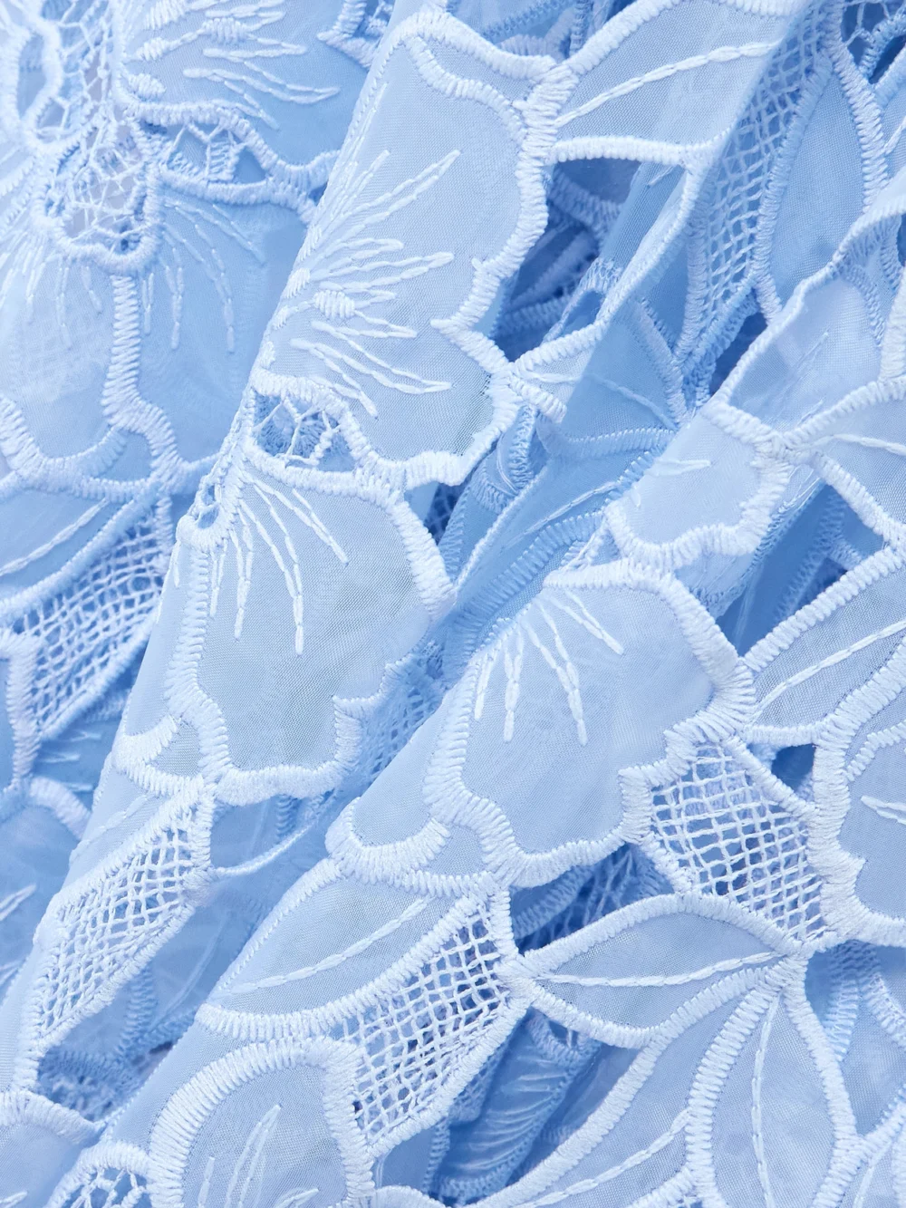 Close-up detail of the Self-Portrait Crystal-detailed Organza Midi Dress