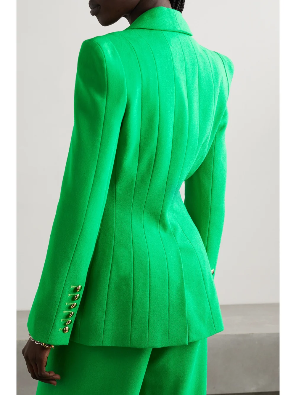 Back view of the Sergio Hudson Stretch-wool Crepe Blazer