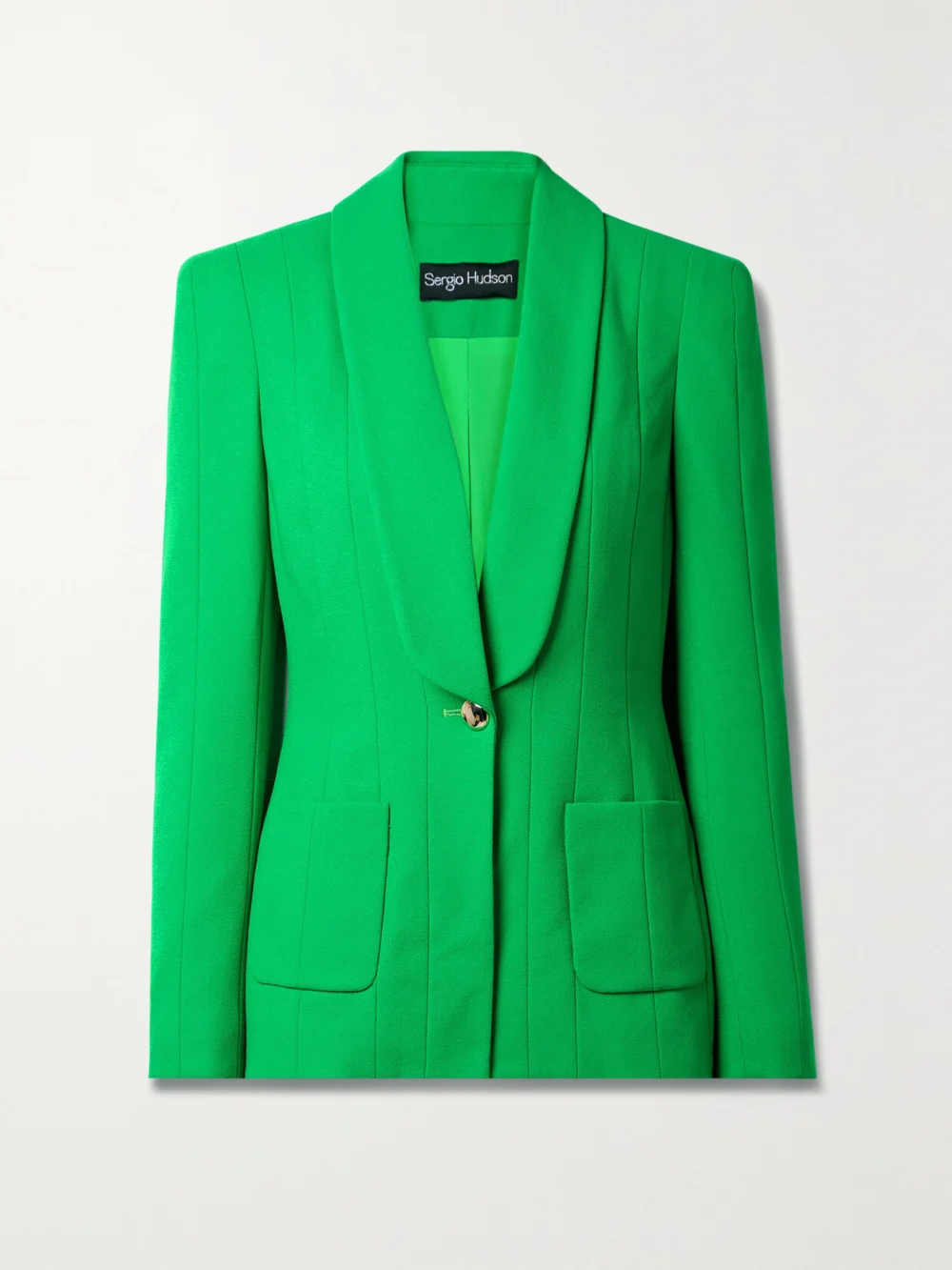 Sergio Hudson Stretch-wool Crepe Blazer in green