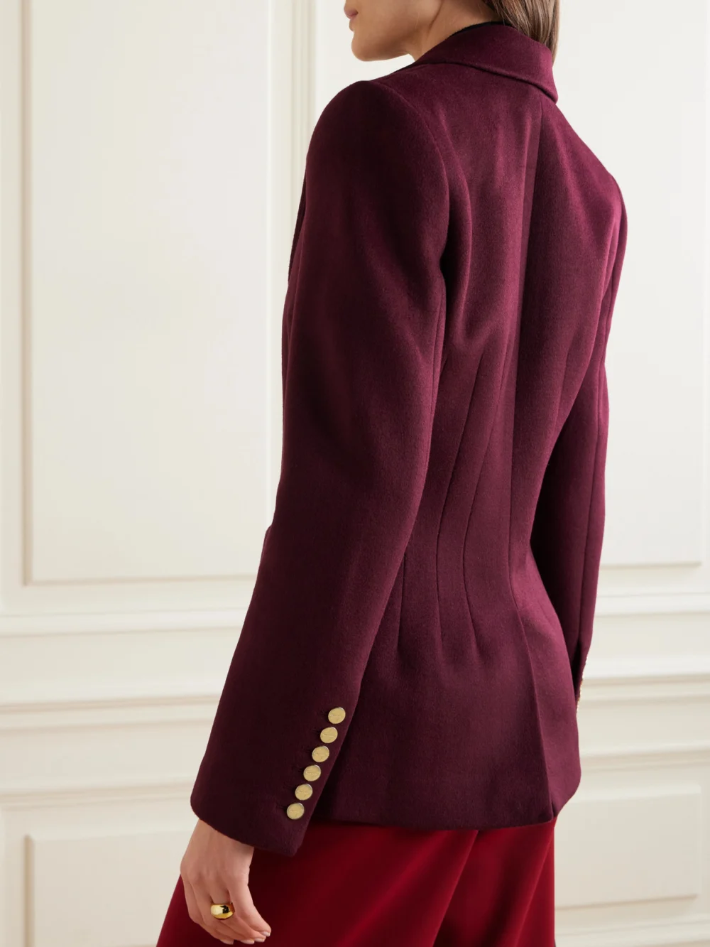 Back view of the Sergio Hudson Wool and Cashmere-blend Blazer