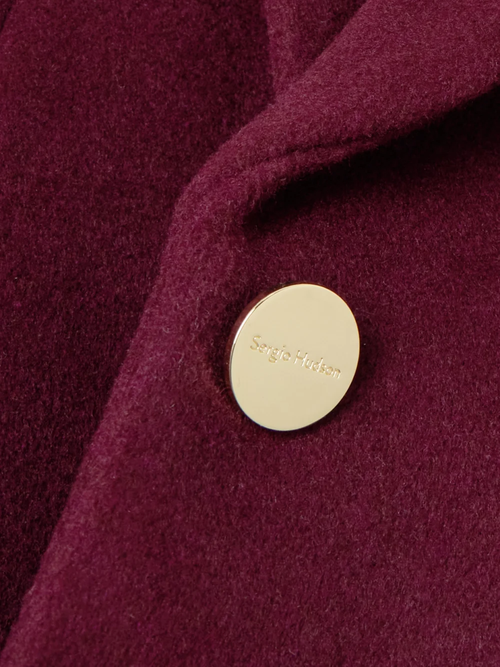 Close-up detail of the Sergio Hudson Wool and Cashmere-blend Blazer