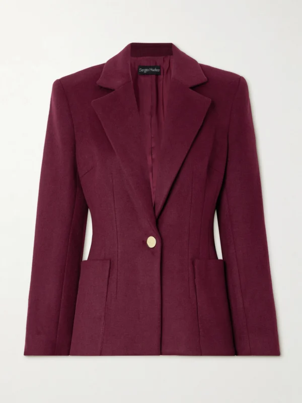 Sergio Hudson Wool and Cashmere-blend Blazer