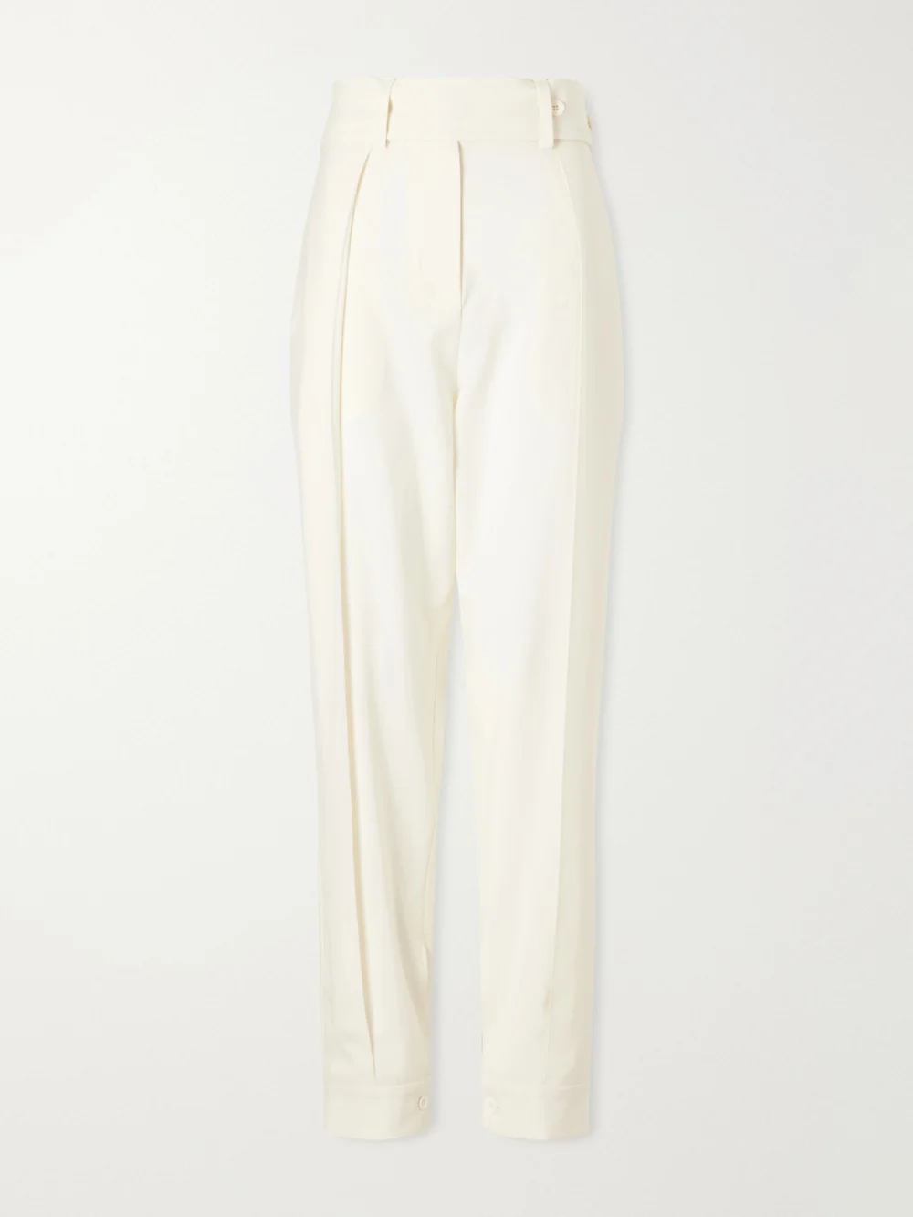 Sharon Wauchob Clio Belted Wool Straight-leg Pants in white