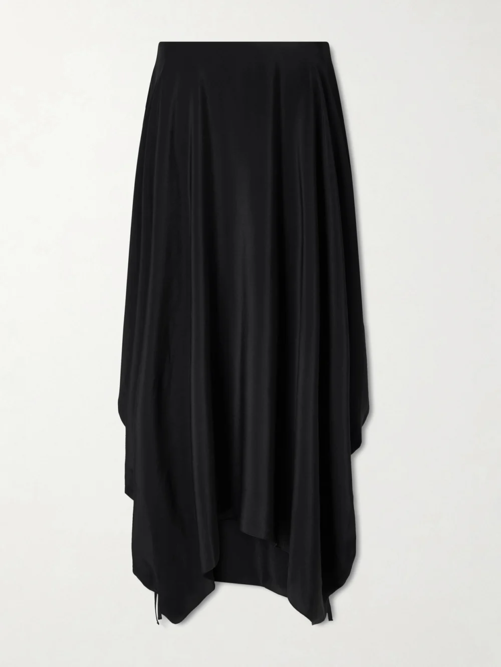 Sharon Wauchob Desia Asymmetric Silk-crepe Midi Skirt in black