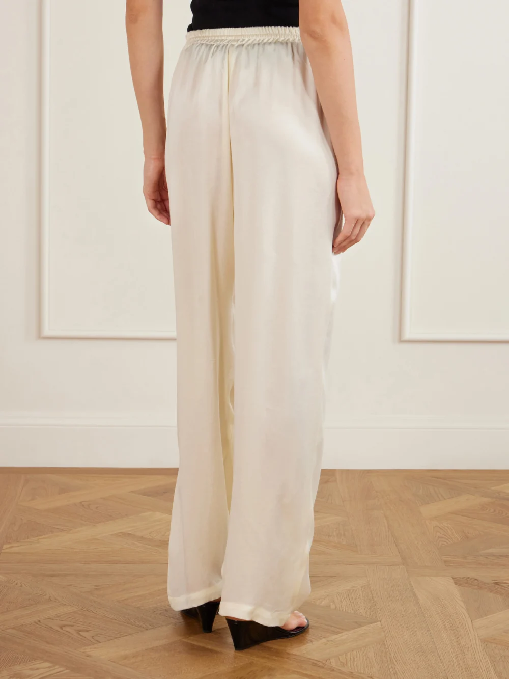Back view of the Sharon Wauchob Tuileries Satin Straight-leg Pants