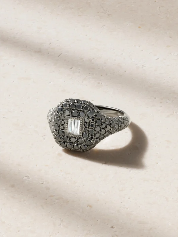 Shay 18-karat Blackened Gold Diamond Ring