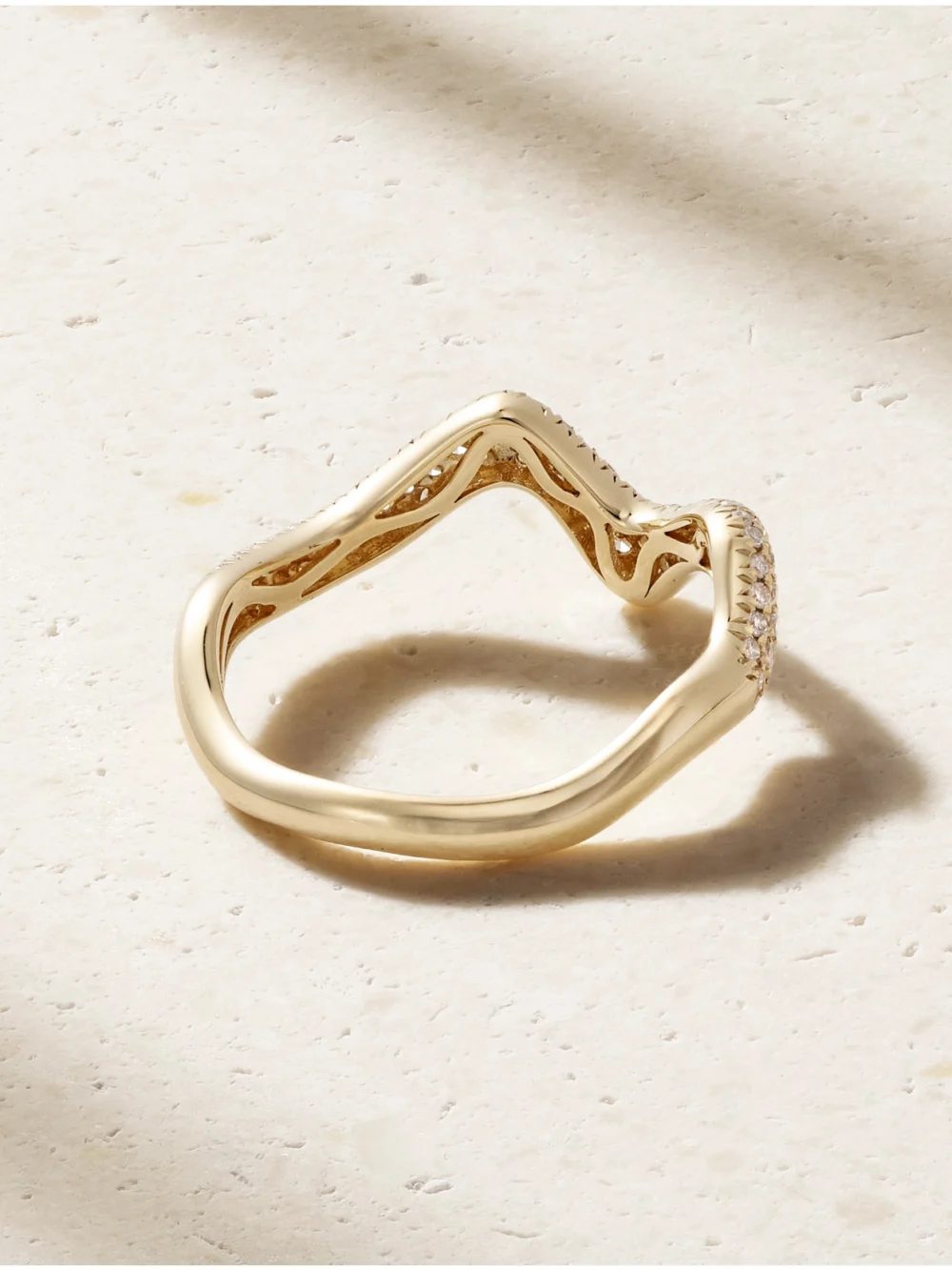 Back view of the Shay Wave 18-karat Gold Diamond Ring