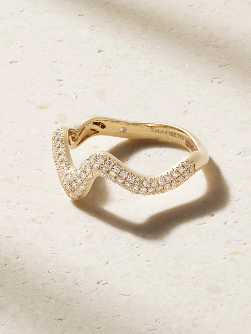Shay Wave 18-karat Gold Diamond Ring in 6