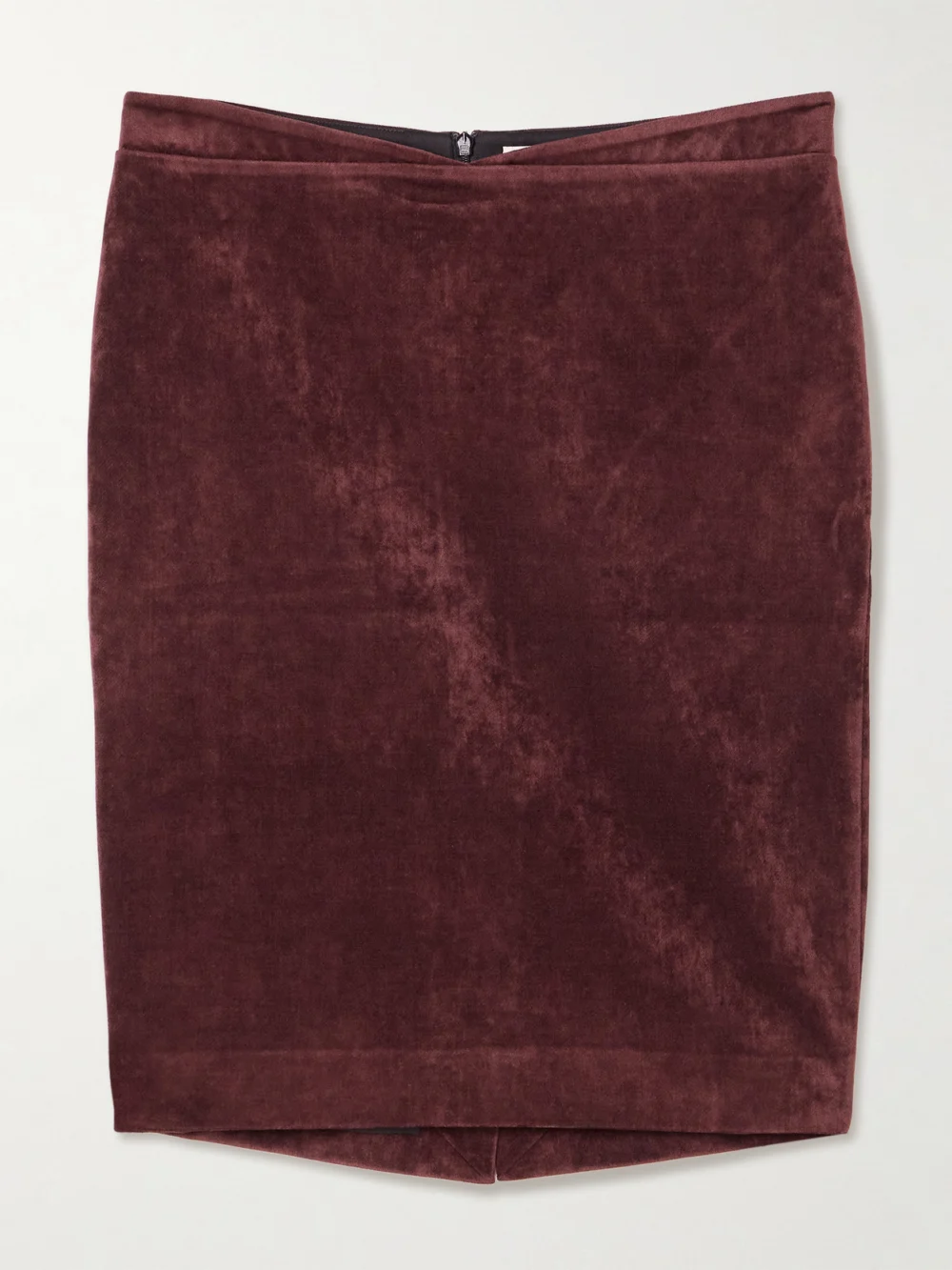 Shushu/Tong Crushed-velvet Mini Skirt in burgundy