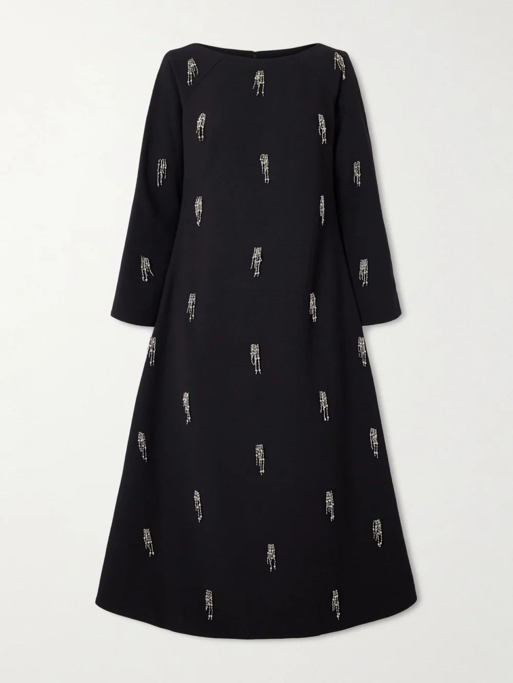 Simkhai Coretta Embellished Crepe Midi Dress in black