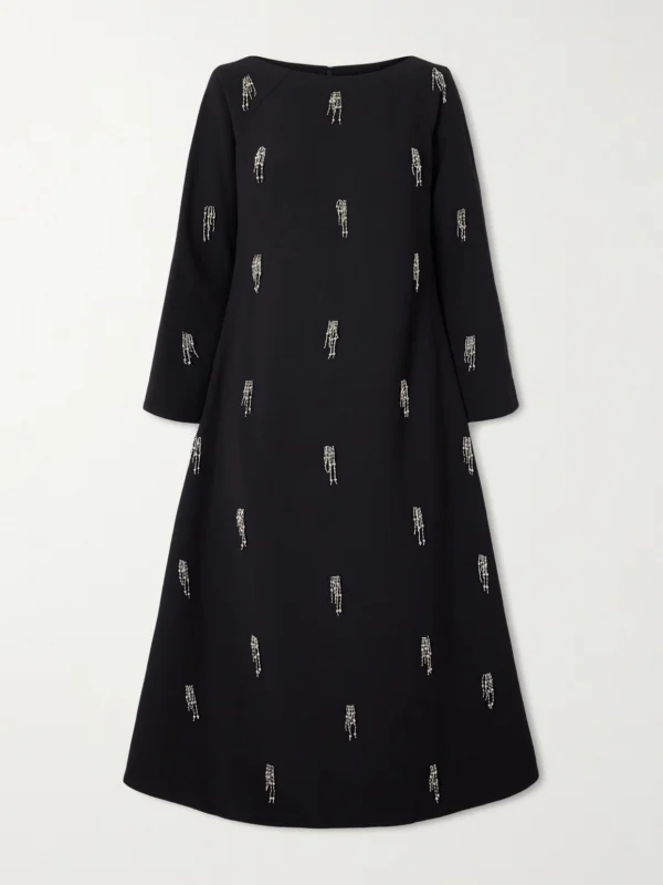 Simkhai Coretta Embellished Crepe Midi Dress