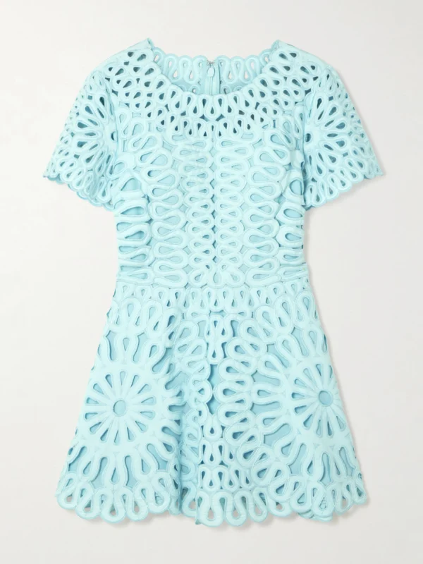 Simkhai Emrys Broderie Anglaise Cotton-blend Mini Dress