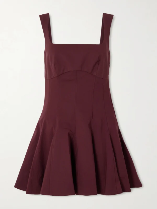 Simkhai Emslie Paneled Pleated Cotton-blend Mini Dress