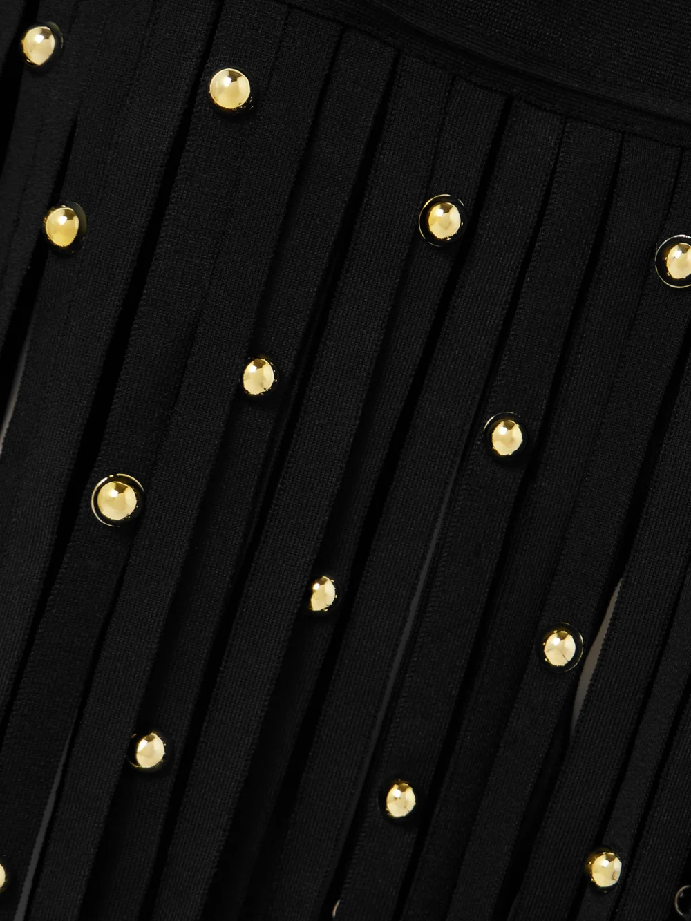 Close-up detail of the Simkhai Romelia Embellished Fringed Stretch-knit Midi Dress