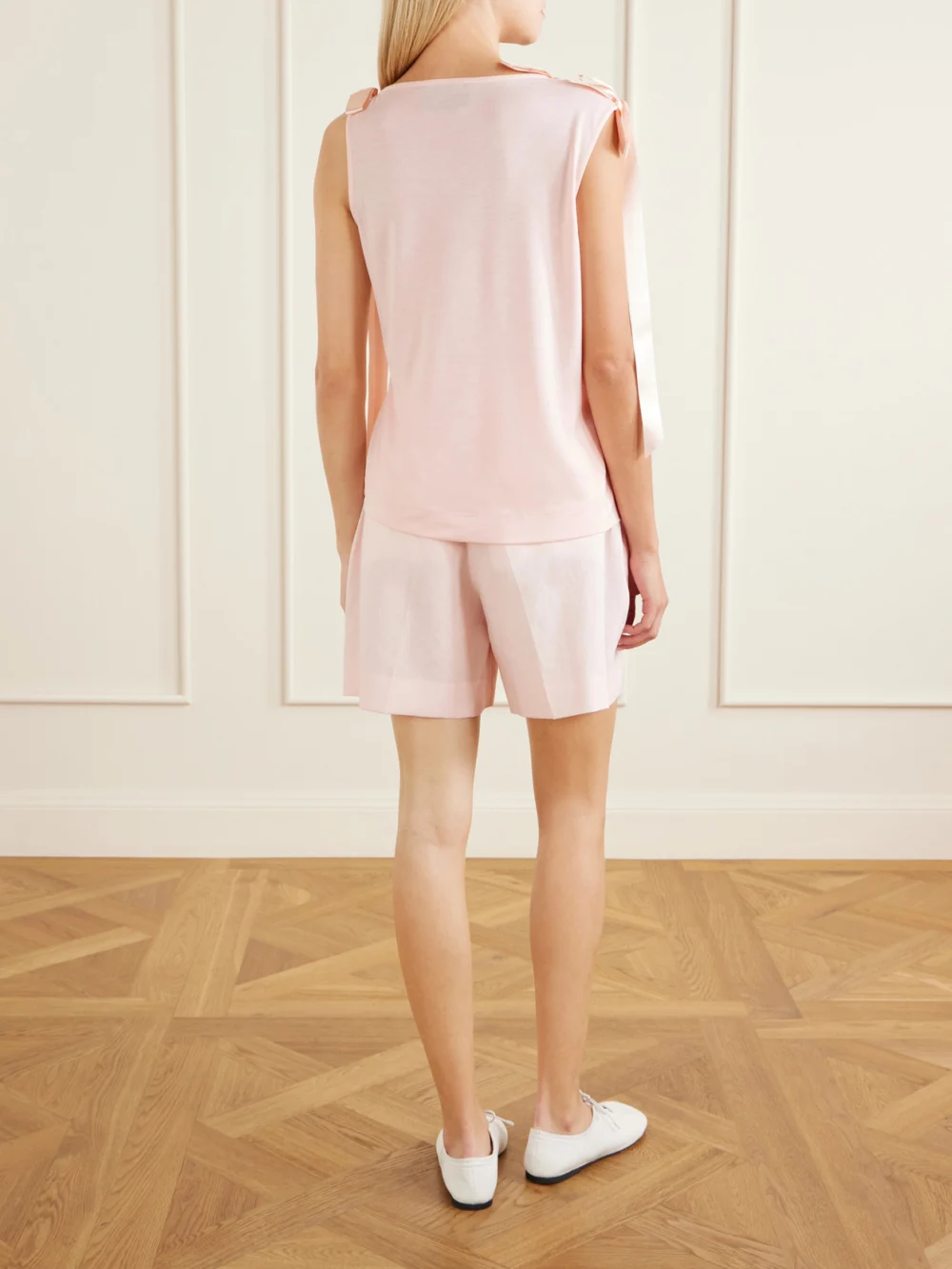 Back view of the Simone Rocha Bow-trimmed Jersey Tank