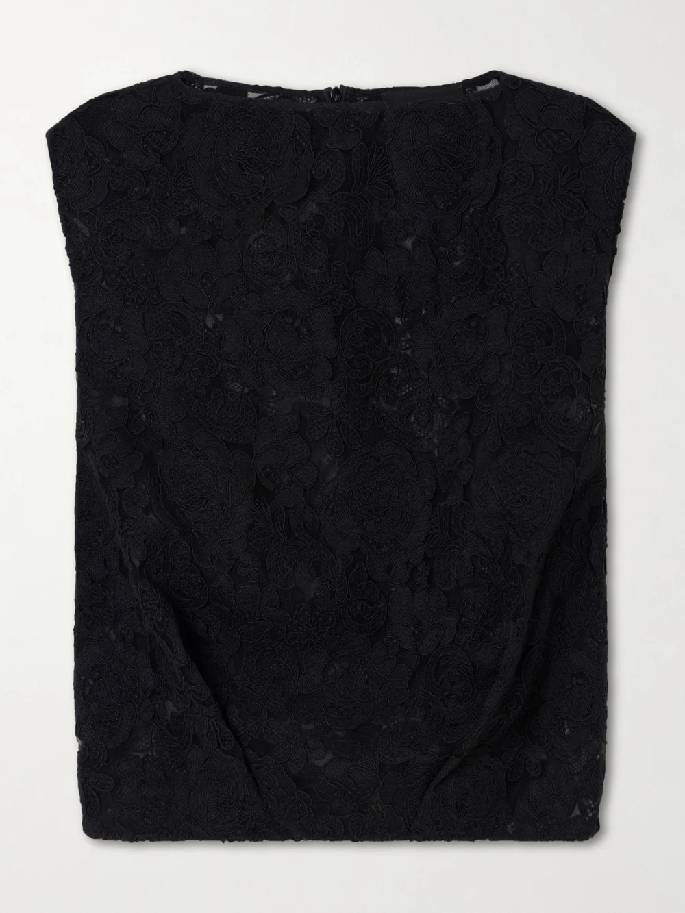 Simone Rocha Cropped Floral-embroidered Lace Blouse in black