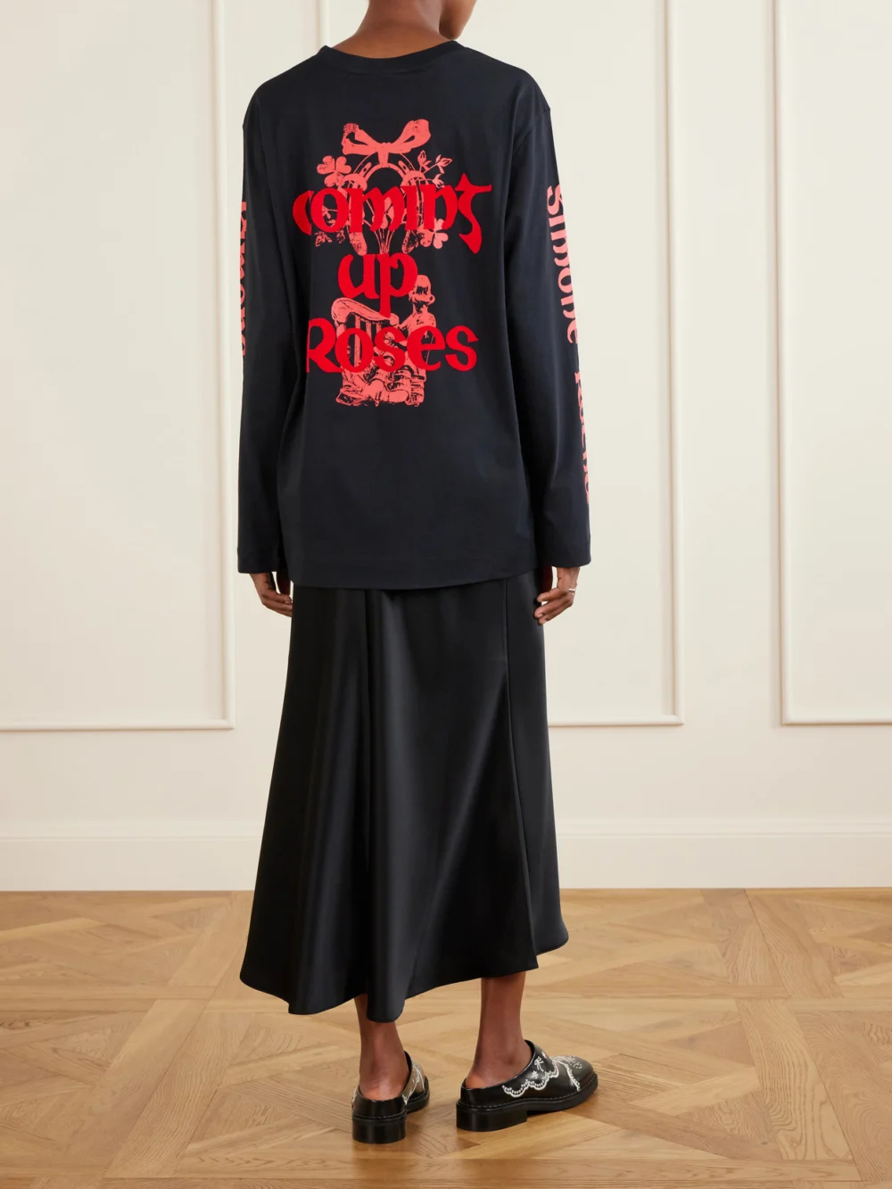 Back view of the Simone Rocha Logo-printed Cotton-jersey T-shirt