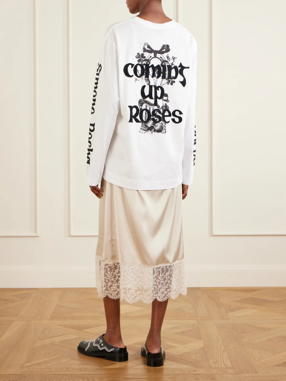Back view of the Simone Rocha Logo-printed Cotton-jersey T-shirt