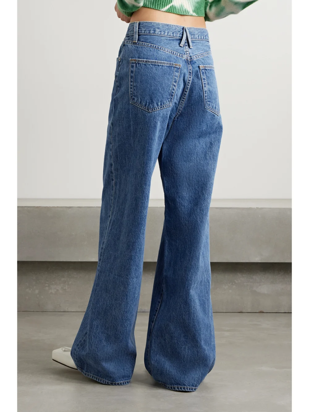 Back view of the Slvrlake Eva Organic High-rise Wide-leg Jeans