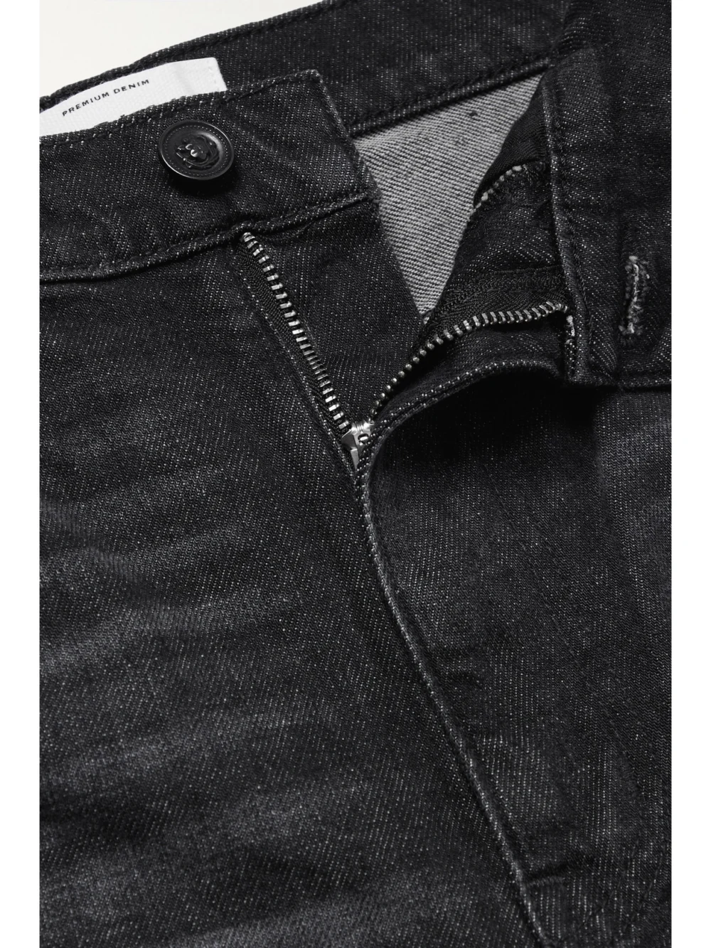 Close-up detail of the Slvrlake London Crop Organic High-rise Straight-leg Jeans