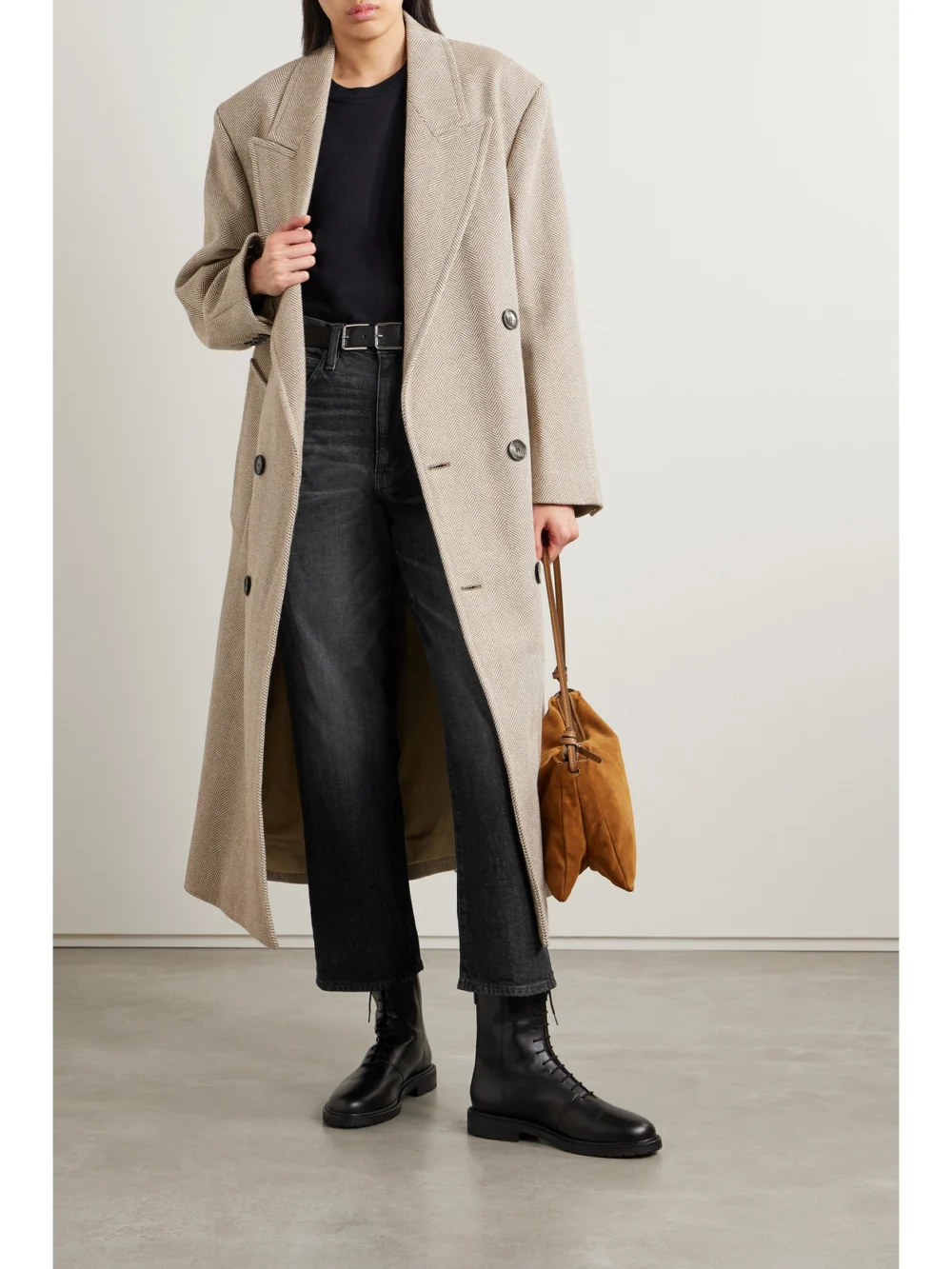Slvrlake London Crop Organic High-rise Straight-leg Jeans, worn by a model