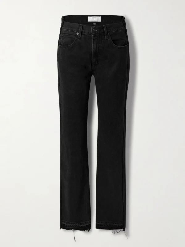 Slvrlake Re-worked Panelled London Frayed Paneled Organic High-rise Straight-leg Jeans