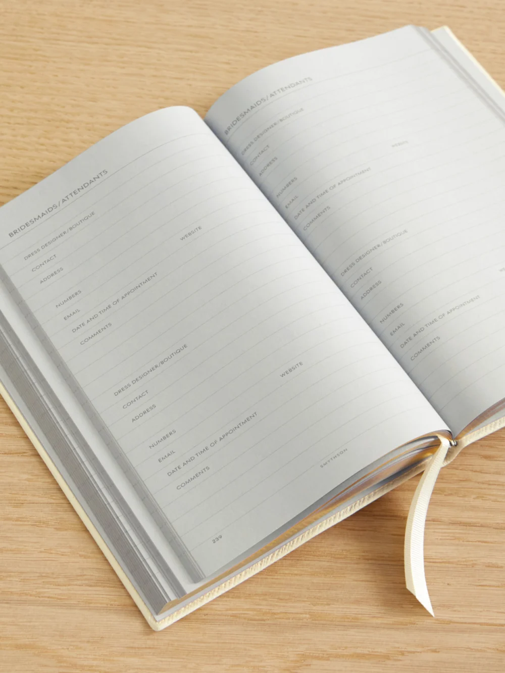 Close-up detail of the Smythson Bride to Be Soho Textured-leather Notebook