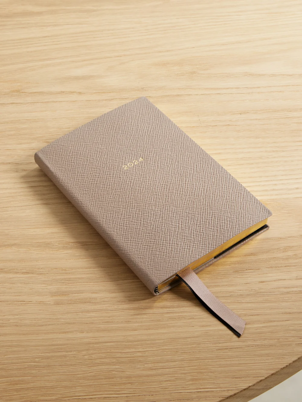 Smythson Chelsea Panama Textured-leather Diary in taupe