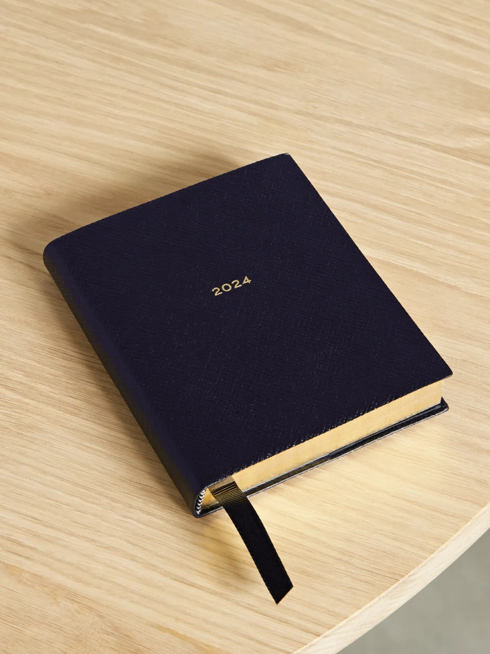 Smythson Panama 2024 Textured-leather Fashion Diary in black