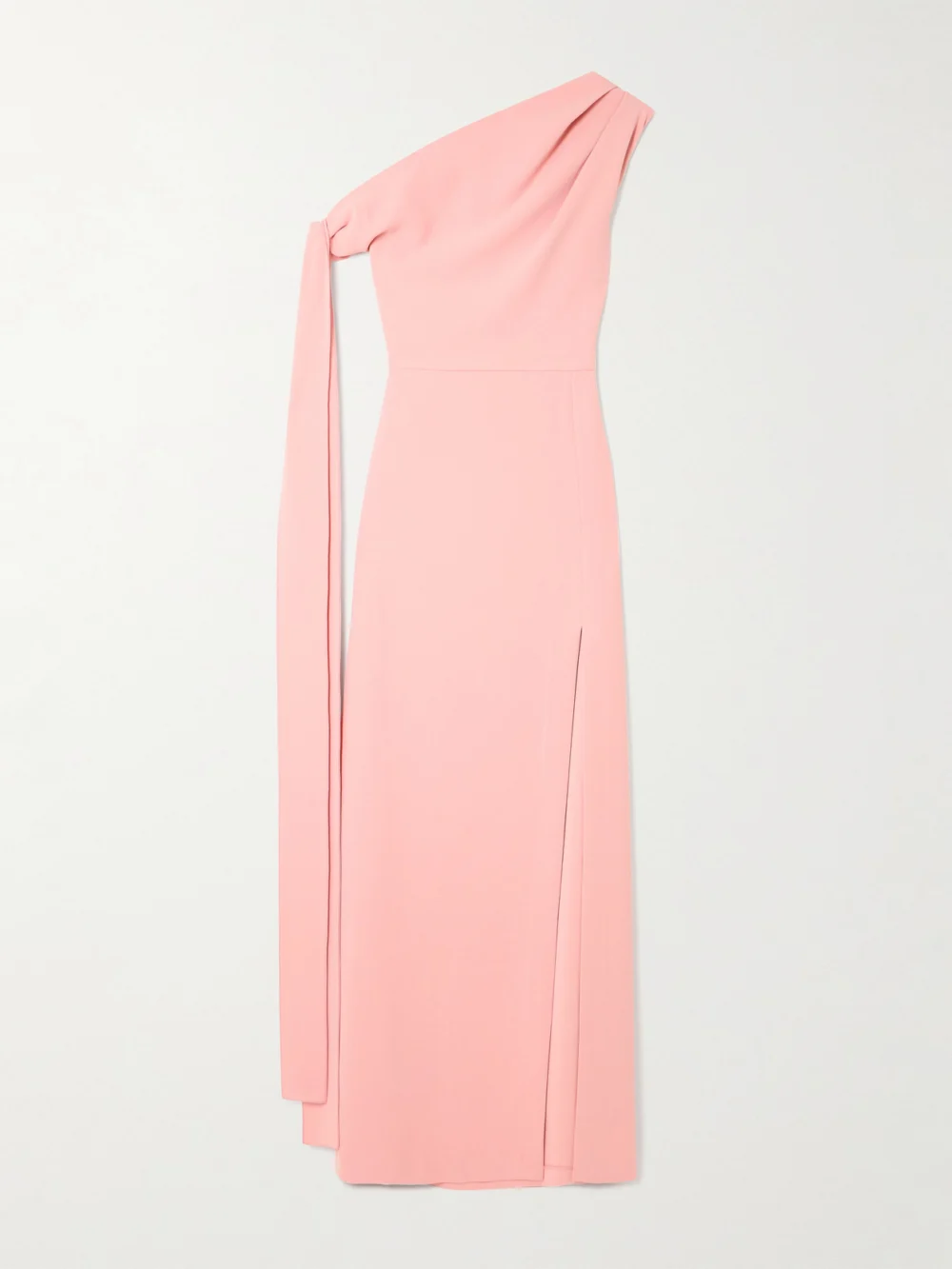 Solace London Irina Tie-detailed One-shoulder Crepe Gown in pink