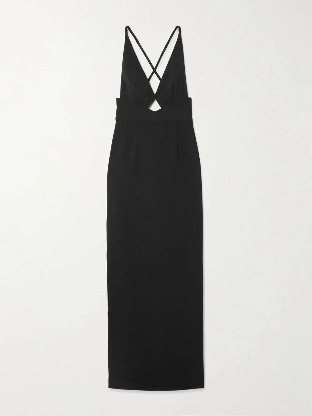 Solace London Milly Cutout Crepe Gown in black