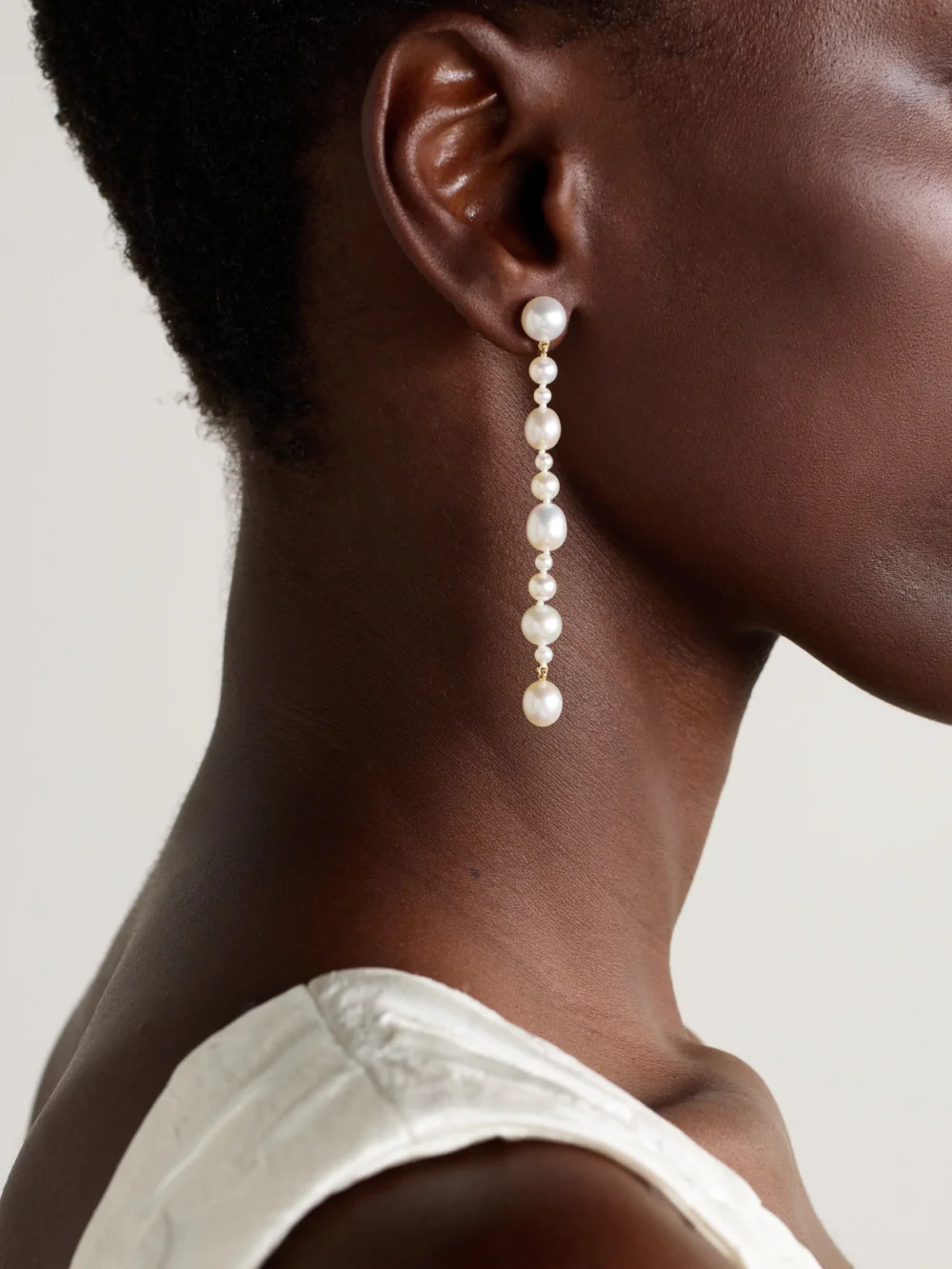 Sophie Bille Brahe Amis De La Perle 14-karat Recycled Gold Pearl Earrings, styled view