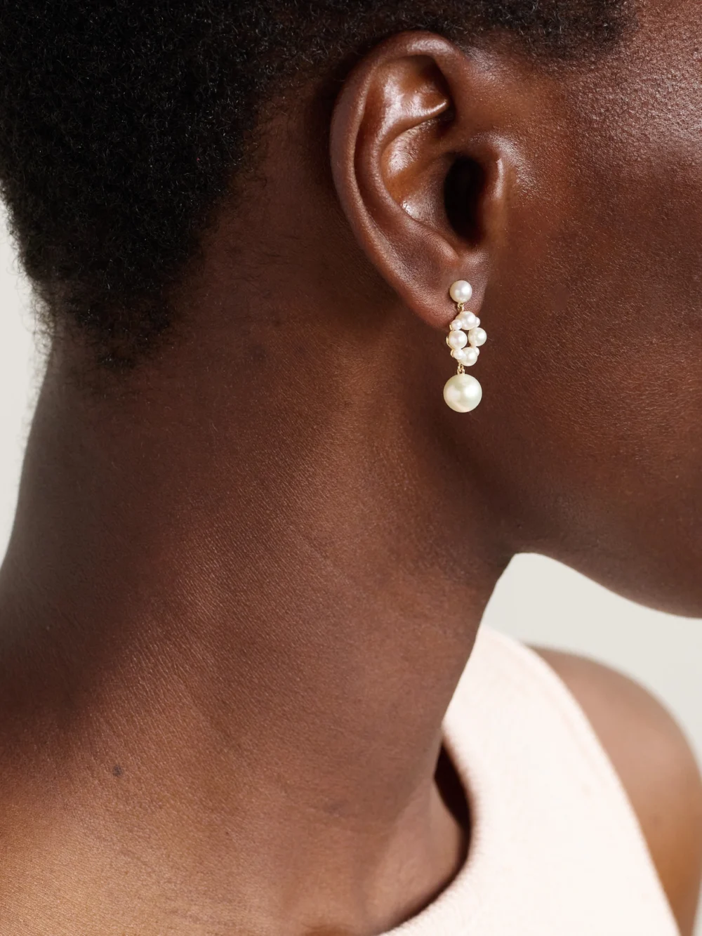 Sophie Bille Brahe Nebula 14-karat Recycled Gold Pearl Earrings, styled view