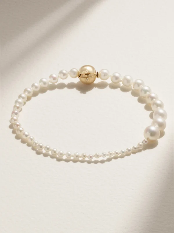 Sophie Bille Brahe Petite Peggy 14-karat Gold Pearl Bracelet