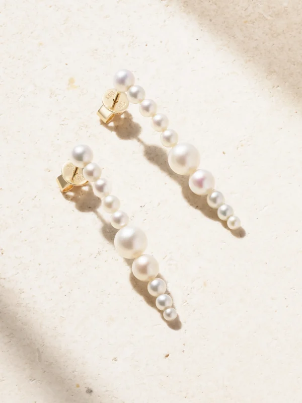 Sophie Bille Brahe Sienna Moon 14-karat Recycled Gold Pearl Earrings