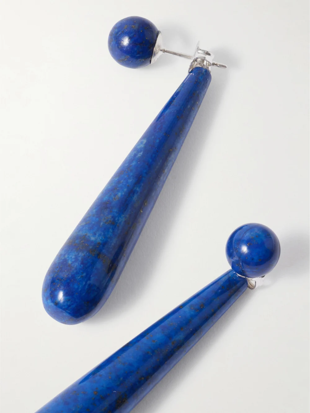 Close-up detail of the Sophie Buhai Angelika Silver Lapis Lazuli Earrings