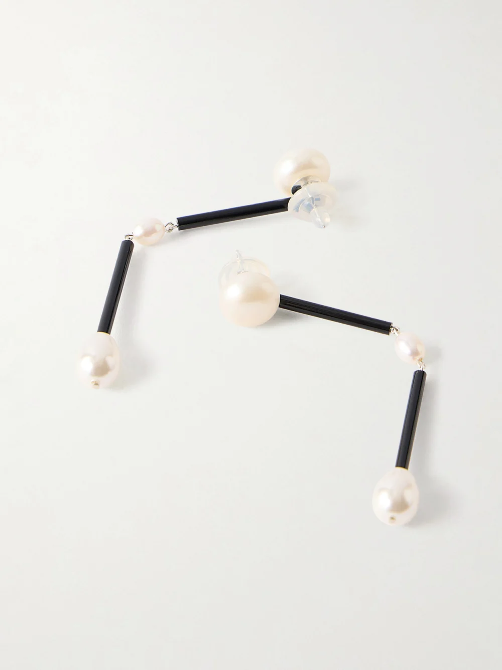 Back view of the Sophie Buhai Medium Osiris Silver, Pearl and Glass Earrings