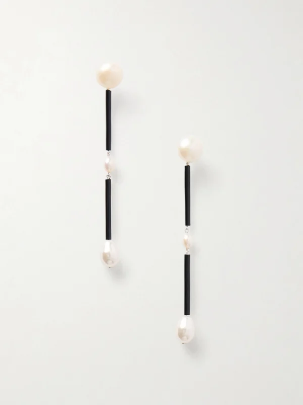 Sophie Buhai Medium Osiris Silver, Pearl and Glass Earrings